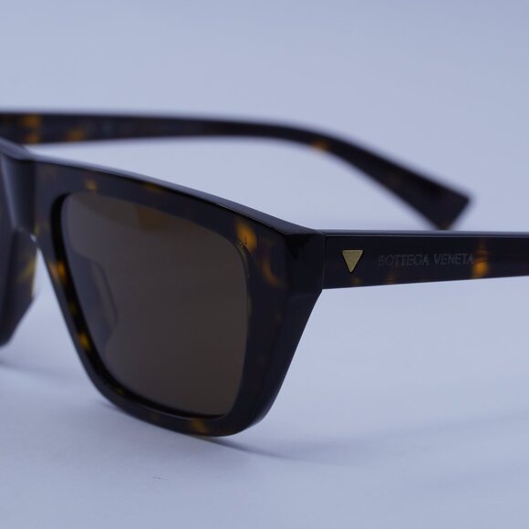 Bottega Veneta BV1291S 002 Sunglasses Havana Rectangle Frame, Brown Lenses - Picture 4 of 10